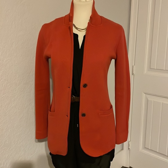 J. Crew orange blazer jacket. Size XS - Picture 5 of 6